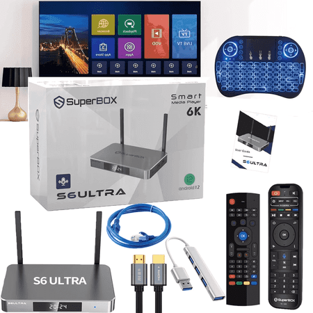 SuperBox S6 Ultra Fully Loaded,4G+128G Powerful Smart Box,2025 Newest Pack,Time Shift, Parental Control Time