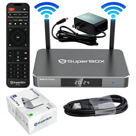 SuperBox S6 Ultra Fully Loaded,4G+128G Powerful Smart Box,Parental Control Time,Super Powerful TV Box with Voice Remote Control