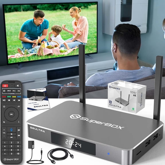 SuperBox S6 Ultra Premium Edition, 2026 Smart TV Box Android 12 Smart Super Box S6 6k Ultra HD with Voice Control & Detailed Install Instructions