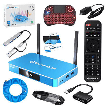 SuperBox S6 Max 2025, 4G+64GB Voice Control Super Powerful TV Box, wifi6, 6K HD
