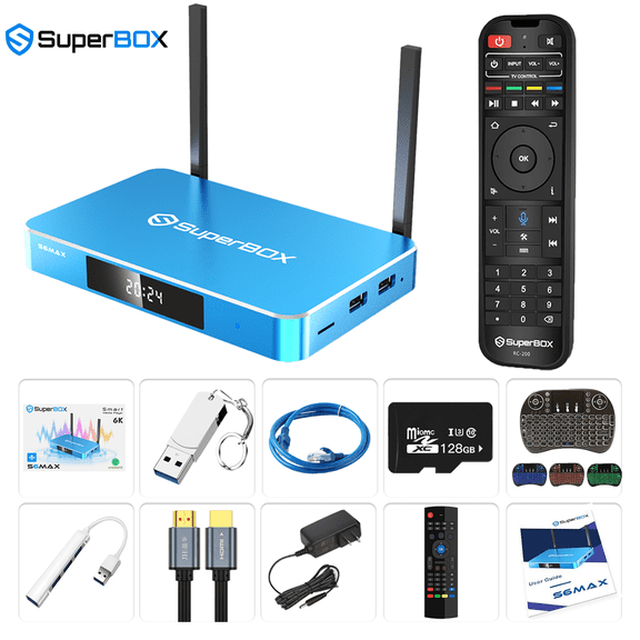 SuperBox S6Max Smart Media Player, 4GB +64GB,6K HD,Bluetooth Remote