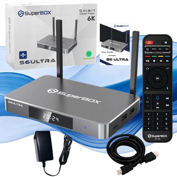 SuperBox S6Ultra Box for TV, 4GB RAM+128GB Storage, Bluetooth Voice Control, Time Shift and Parental Control, High-Speed 1000M Ethernet for Buffer-Free & Easy Setup Guide