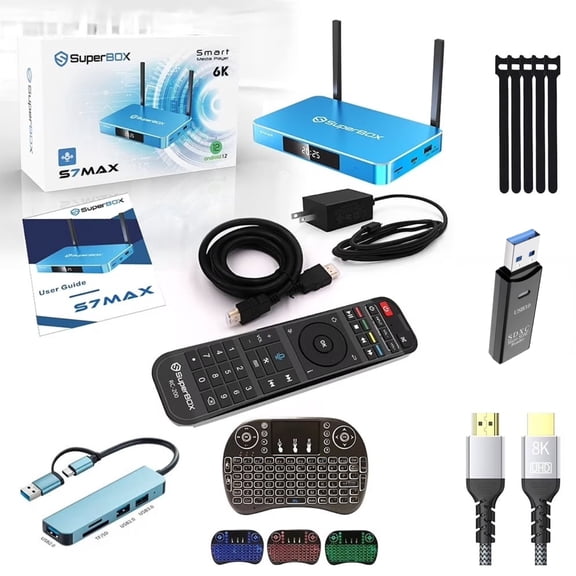 SuperBox S7 MAX | 2026 Updated Model | 6K Ultra HD Media Device | 4GB RAM | 64GB Storage | Voice Remote Control | Time Shift & Parental Controls