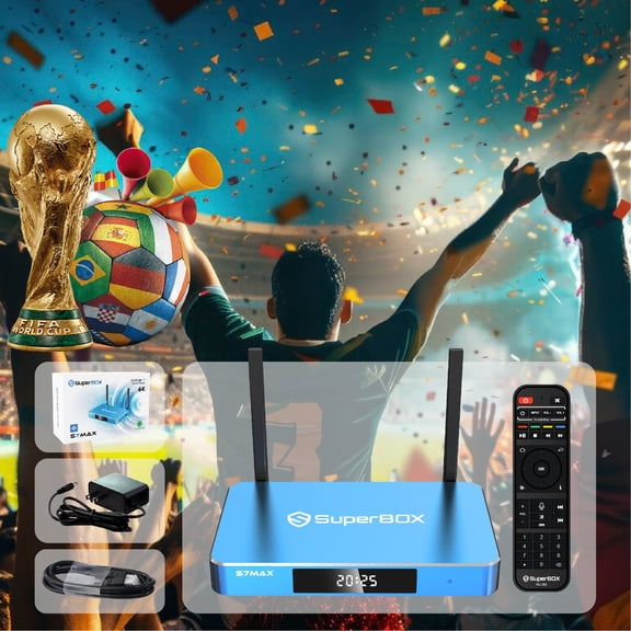 SuperBox S7 Max 2026  Ultimate 4G/64G Media Box for World Cup Season! Stream Every Match in Stunning 6K with Voice Remote & Time Shift.