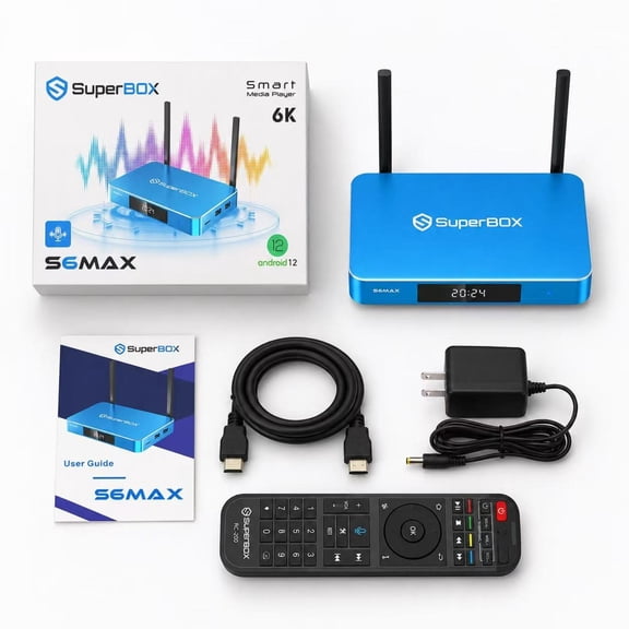 SuperBox S7 Max Home Entertainment Media Player, Android 12 OS, 6K UHD Output, WiFi 6, 4GB RAM