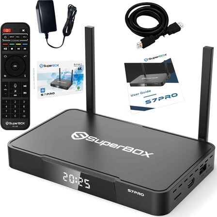 SuperBox S7 PRO | 2026 Fully Upgraded | 6K Ultra HD | Parental Control Time | Time Shift | Voice Remote Control | 4GB RAM | 32GB Storage | S6PRO 2025 Updated Version