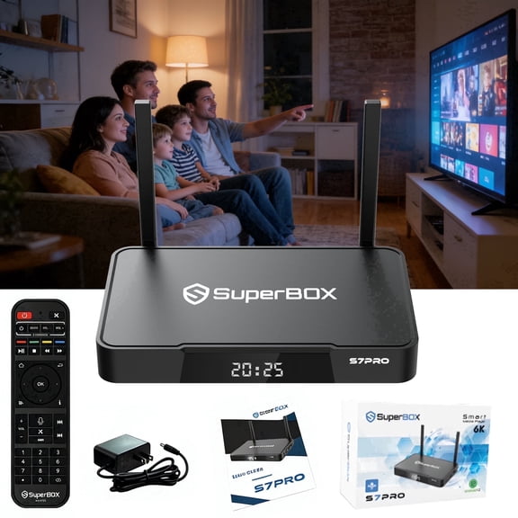SuperBox S7 PRO Fully Loaded 4G 32G Smart TV Box - Voice Remote, 7-Day Time Shift, Parental Control Features