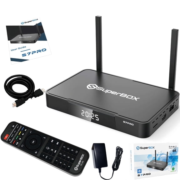 SuperBox S7 Pro 2026 Fully Loaded | Powerful Smart Box with Voice Remote Control | 1000M Ethernet | 4GB RAM+32GB ROM | Time Shift | Parental Control Time | S6PRO 2025 Updated Version