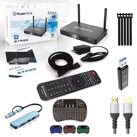 SuperBox S7 Pro Premium Streaming Media Player 2026, Android 12, Voice Control, Time Shift, Parental Control, 4GB RAM 32GB Storage, S6 Upgrade