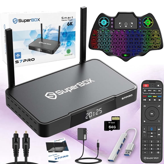 SuperBox S7 Pro Smart TV Box,1000M Ethernet Port Super Box with 4G+32G, Time Shift & Parental Controls for Family Fun