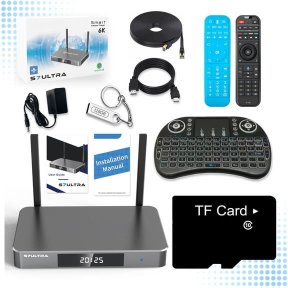 SuperBox S7 ULTRA Smart TV System, 128GB eMMC Storage, Bluetooth Voice Remote