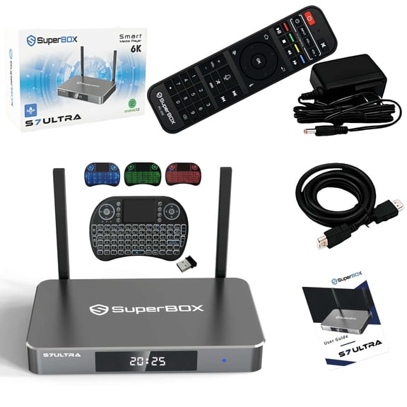 SuperBox S7 Ultra 2026 Fully Loaded 6K Smart TV Box with Voice Control | 4G RAM+128G ROM | 7-Day Time Shift | Parental Control | 2025 Superbox S6 Upgrade