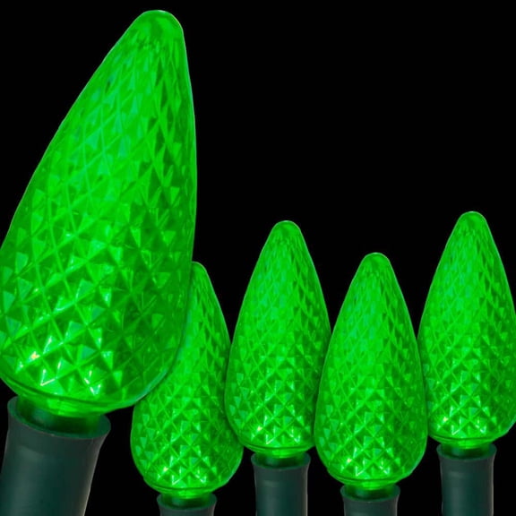 SuperBright 16 ft. 25-Light LED Green C9 String Light Set