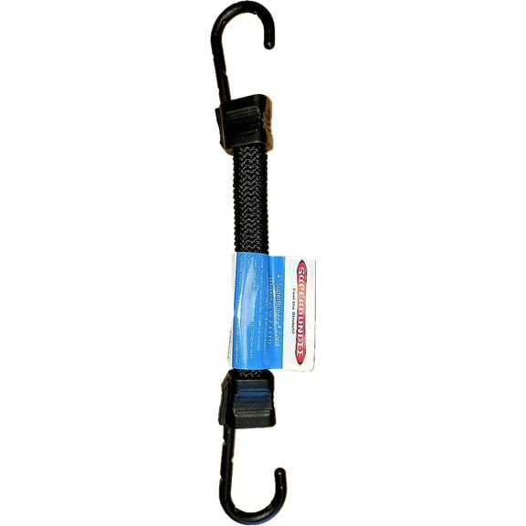 SuperBungee Cord - 4-inch Body (10" incl Hooks) Stretches to 2.3FT with Steel-Core Molded Hooks