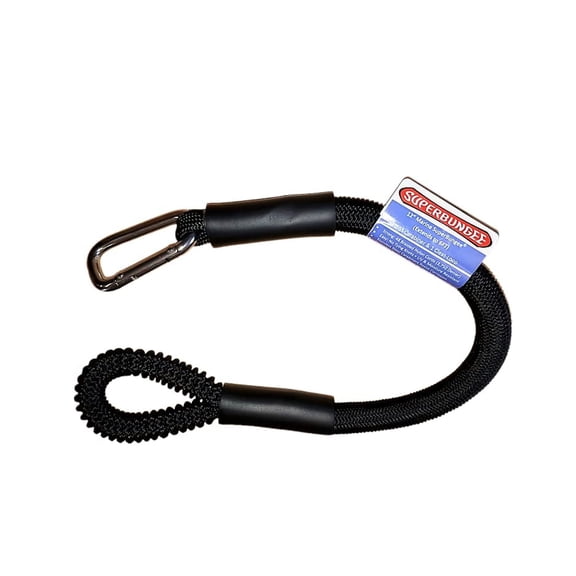 SuperBungee Marine Cord - 12-inch Body with 1 Stainless Steel Hook End and 1 Looped End