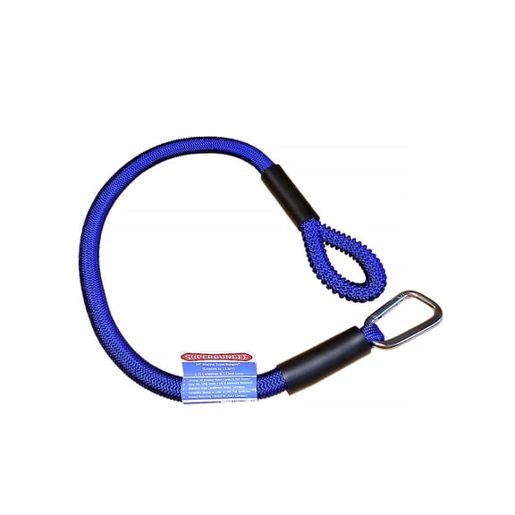 SuperBungee Marine Cord - 24-inch Body with 1 Stainless Steel Hook End and 1 Looped End
