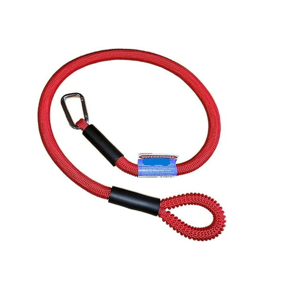 SuperBungee Marine Cord - 8-inch Body with 1 Stainless Steel Hook End and 1 Looped End