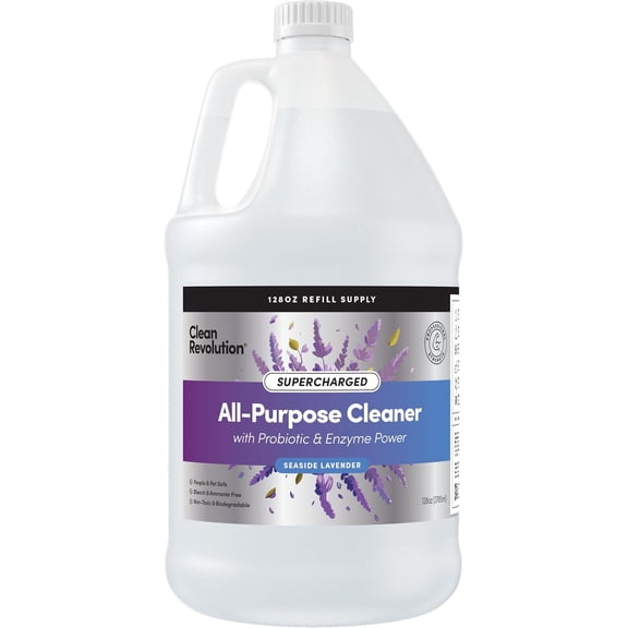 SuperCharged All Purpose Cleaner, Non-Toxic, Eco-Friendly & Plant-Based, Ready to Use, Seaside Lavender, 128 Fl oz