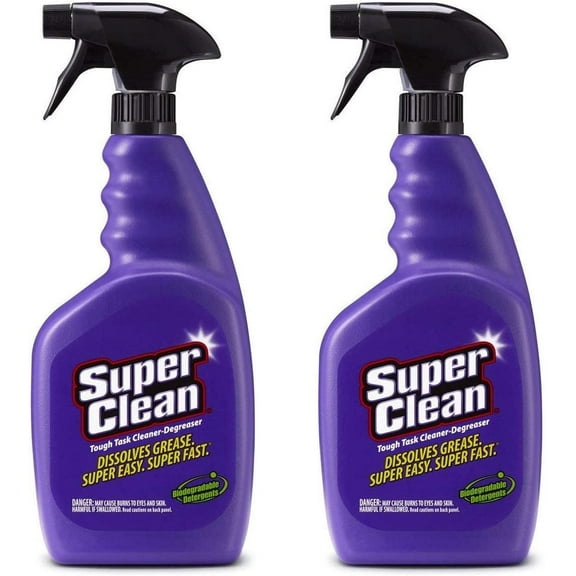 SuperClean Multi-Surface All Purpose Cleaner Degreaser Spray, Biodegradable, Full Concentrate, Scent Free, 32 Ounce, Pack of 2
