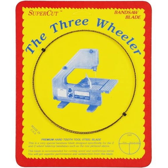 SuperCut B56.875W14R24 Three Wheeler Bandsaw Blade, 56-7/8" Long - 1/4" Width; 24 Raker Tooth; 0.014" Thickness