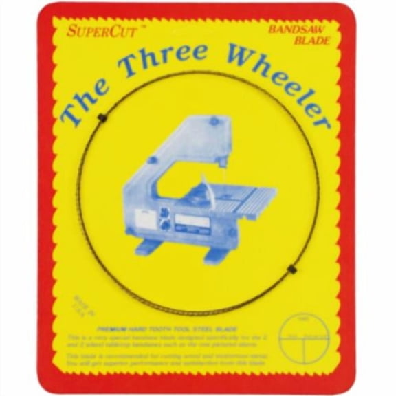 SuperCut B57W14R14 Three Wheeler Bandsaw Blade, 57" Long - 1/4" Width, 14 Raker Tooth, 0.014" Thickness - 4' 9" (4 feet 9 inch) Long, For 2 and 3 Wheel Tabletop Band Saws