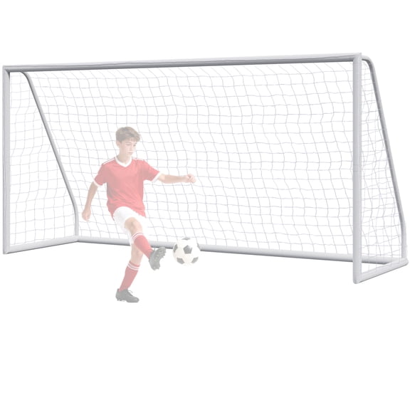 SuperDeal 12x6ft Soccer Goal Durable PVC Frame Soccer Net for Outdoor Backyard Training W/Carry Bag & Ground Stakes