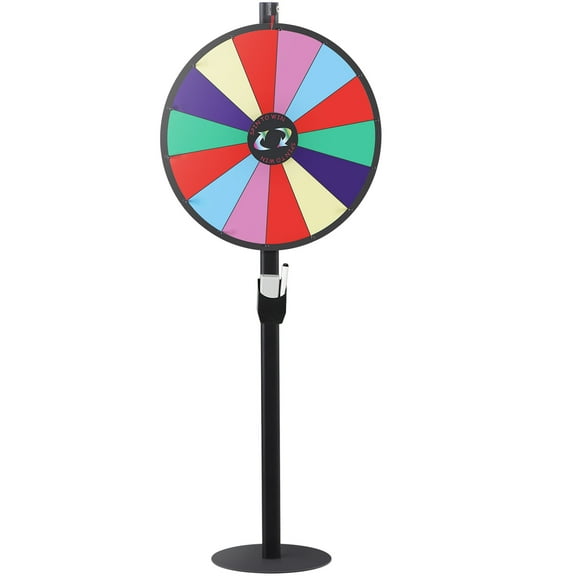 SuperDeal 24" Spin Wheel Freestanding Height Adjustable 14 Slots Colorful Prize Wheel Spinner Game