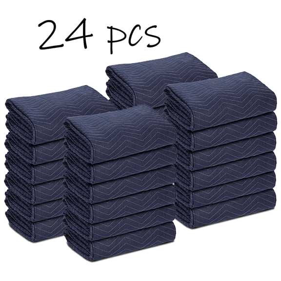 SuperDeal 24pcs (35lb/doz.) 80" x 72" Moving Blankets Furniture Packaging Pads Cotton & Polyester