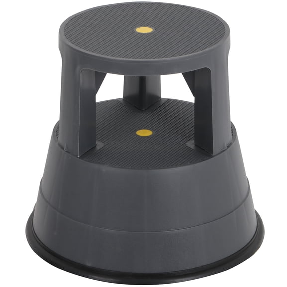 SuperDeal 330 lbs Capacity Rolling Step Stool, Round Non-Slip Footstool with Retractable Wheels, Rubber Ring for Home, Office, Kitchen