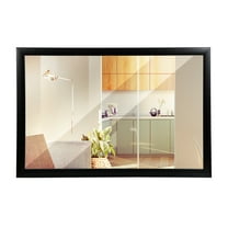 SuperDeal 36" x 24" Rectangle Wall Mirror HD Imaging Makeup Black Premium Plastic Frame