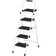 thumbnail image 1 of SuperDeal 4 Step Ladder Folding Step Stool Portable Metal Frame Ladder with Tool Tray Wide Non-Slip Pedal, White, 1 of 8