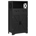 thumbnail image 1 of SuperDeal 43'' Freestanding Storage Cabinet Farmhouse Style with Doors & Drawers for Kitchen Pantry, Bathroom Floor, and Home Organization (Black), 1 of 12
