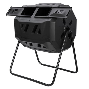 SEGAWE 43 Gallon Dual Rotating Compost Bin – Heavy-Duty Outdoor Garden Composter