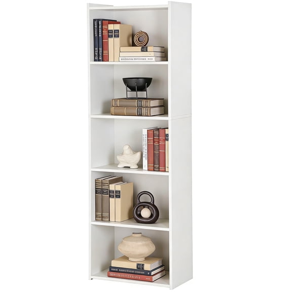 SuperDeal 5-Cube Small Bookshelf Narrow Bookcase with Open Shelf