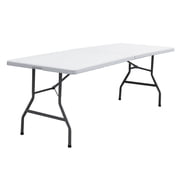 SuperDeal 8ft x 2.5ft Rectangle Folding Table Portable Indoor Outdoor Table W/Handle White