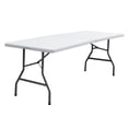 thumbnail image 1 of SuperDeal 8ft x 2.5ft Rectangle Folding Table Portable Picnic W/Handle White, 1 of 11