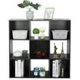 thumbnail image 1 of SuperDeal 9-Cube 3 Shelves Organizer MDF Cabinet Bookcase Black, 1 of 10