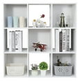 thumbnail image 1 of SuperDeal 9-Cube 3 Shelves Organizer MDF Cabinet Bookcase White, 1 of 10