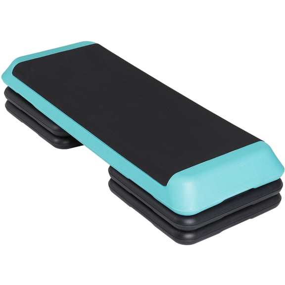 SuperDeal Aerobic Stepper 43 Inch PVC 4"-6"-8" Adjustable Risers Cardio Exercise Trainer Fitness Platform, Green