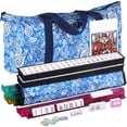 thumbnail image 1 of SuperDeal American Mahjong Set 166 Tiles Mahjong W/Padded Paisley Bag, 4 Color Pushers/Racks Home Travel Game Set, Blue, 1 of 8