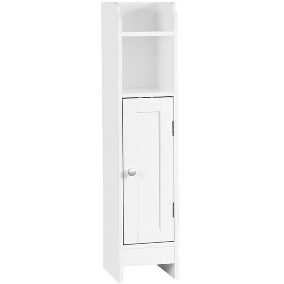 SuperDeal Bathroom Cabinet Slim Storage Cabinet with Adjustable Shelves Freestanding Floor Cabinet White
