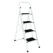 SuperDeal Household Folding 4 Steps Ladder 330 lbs Load Steel Anti-Slip Pedal Wide Handrail