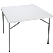 SuperDeal Multipurpose 3 ft Square Folding Table Garden Family Picnic HDPE White