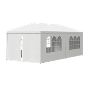 SuperDeal Outdoor Shade Camping Multi-Person Gazebo Party Tent Wedding Canopy 10ft x 20ft, White