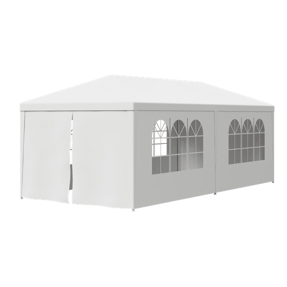 SuperDeal Outdoor Shade Camping Multi-Person Gazebo Party Tent Wedding Canopy 10ft x 20ft, White