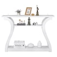 thumbnail image 1 of SuperDeal Simple Curve Console Table Porch Side Table Glossy MDF White, 1 of 9