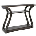 thumbnail image 1 of SuperDeal Simple Glossy Entryway Console Table Curve Dark Brown, 1 of 8