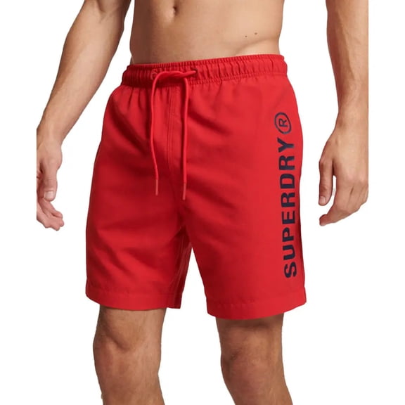 SuperDry Men Core Sport 17 Inch Swim Short (Risk Red)