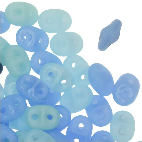 SuperDuo 2-Hole Czech Glass Beads, Fade Away Mix, 24g Tube