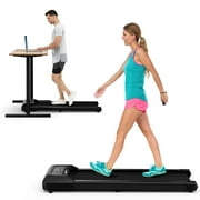 SuperFit 0.6-3.8MPH Walking Pad Under Desk Treadmill with Remote Control and LED Display Black